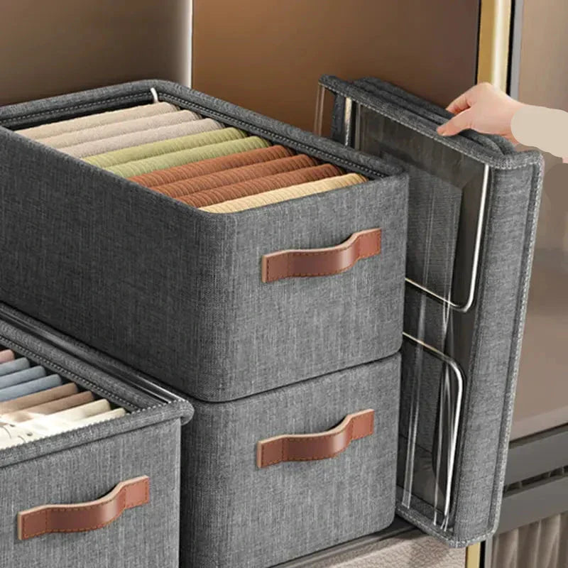 5 Boîte de Rangement Vêtements avec Couvercle