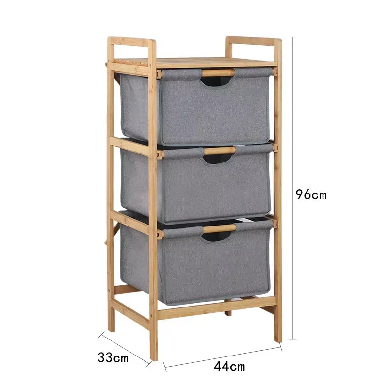 Étagère en Bambou avec 3 Tiroirs