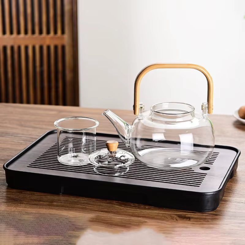 Théière en Verre Borosilicaté avec Bambou  🔥