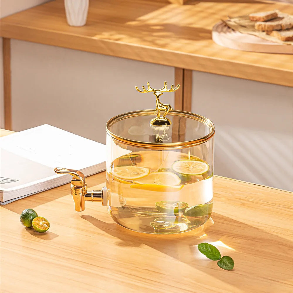 Distributeur de Boissons en Verre Borosilicate avec Support & Couvercle 🏺