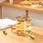 Distributeur de Boissons en Verre Borosilicate avec Support & Couvercle 🏺